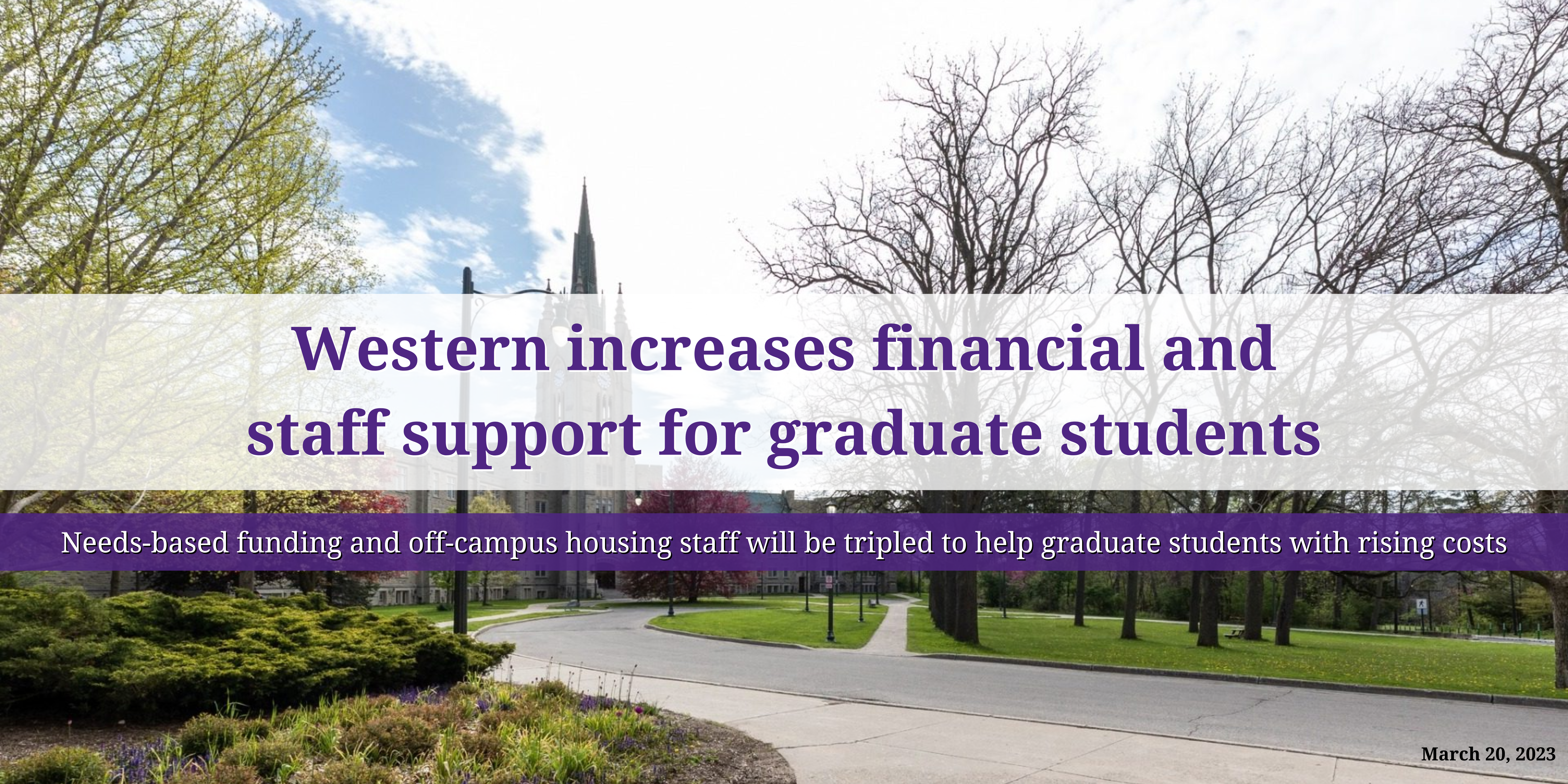 Western increases financial and staff support for graduate students
