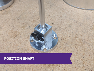 Test apparatus positioning shaft.  Medical engineering, CNC machining, tight tolerance, custom machining, aluminum, and prototype.