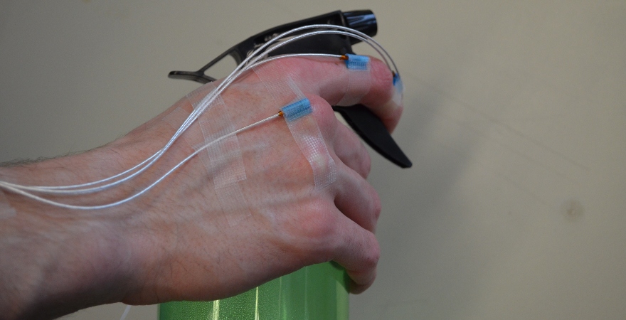 Hand with sensors