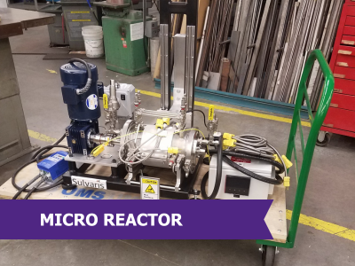 Designed and manufactured for an industrial partner, this small reactor is capable of heating and cooling at pressure, all while mechanically mixing the biomass.
