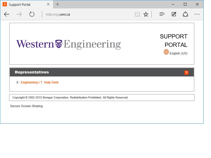 Bomgar Remote Support - Engineering ITG Help Desk