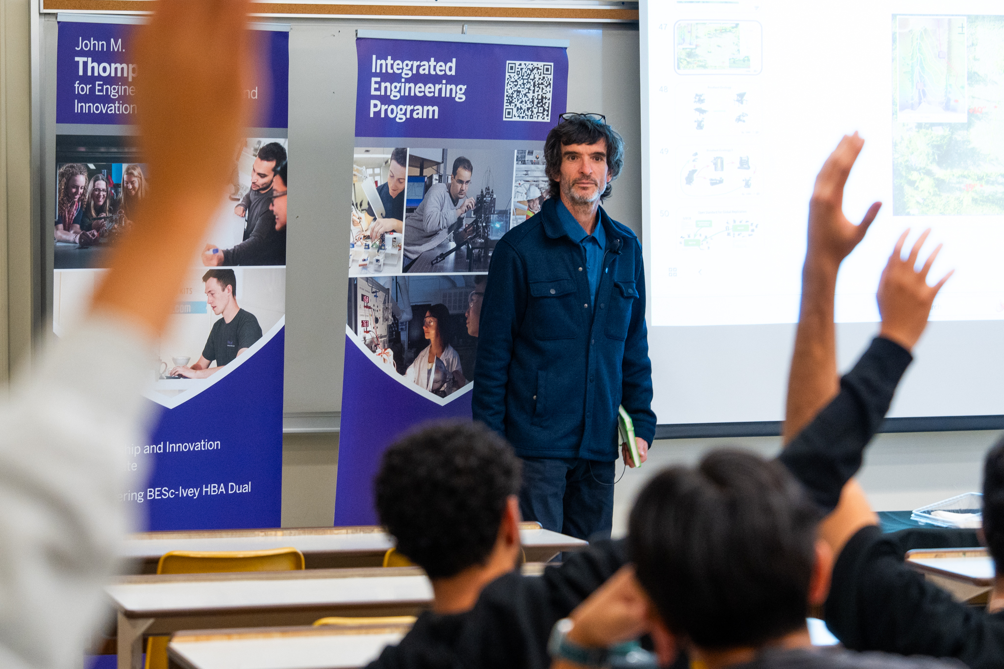 Dr Jakubowski with Integrated Engineering students